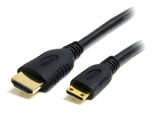 StarTech 2m Mini HDMI to HDMI Cable with Ethernet, 4K 30Hz High Speed Mini HDMI 1.4 (Type-C) Device to HDMI Adapter Cable/Cord, M/M