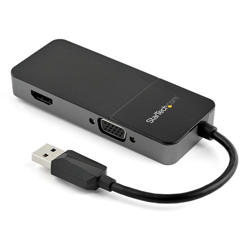 StarTech USB 3.0 to HDMI and VGA Adapter -4K/1080p USB Type A Dual Monitor Multiport Display Adapter Converter -External Graphics Card - 1 x 9-pin Type A USB 3.0 USB Male