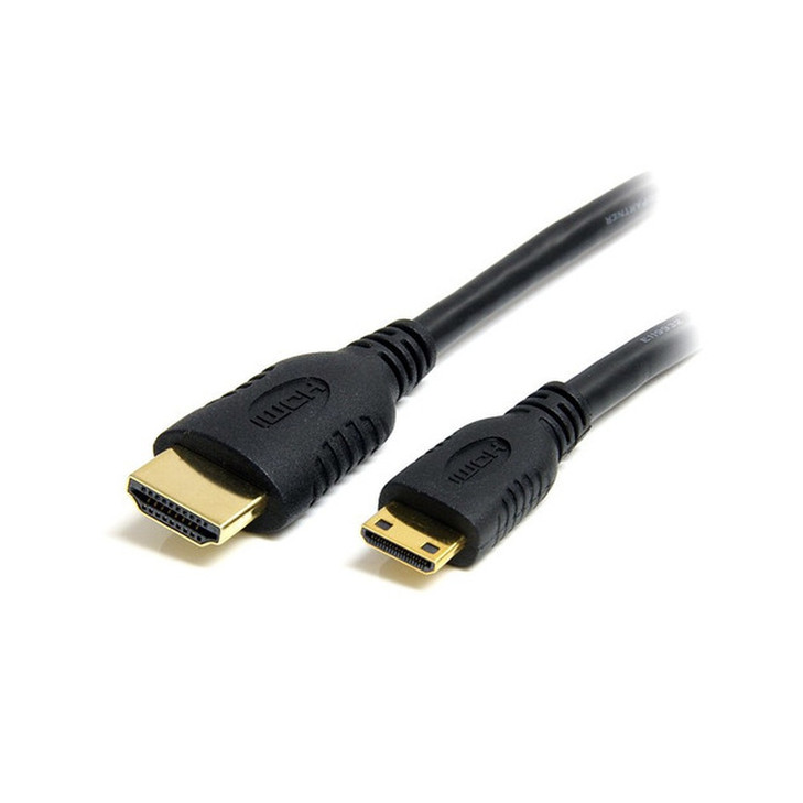 StarTech 1m Mini HDMI to HDMI Cable with Ethernet, 4K 30Hz High Speed Mini HDMI 1.4 (Type-C) Device to HDMI Adapter Cable/Cord, M/M - Cable for Camera, Cellular Phone, TV, Projector