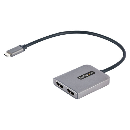 StarTech USB-C to Dual HDMI Adapter, USB Type-C Multi-Monitor MST Hub, Dual 4K 60Hz HDMI Laptop Display Extender/ Splitter, Windows