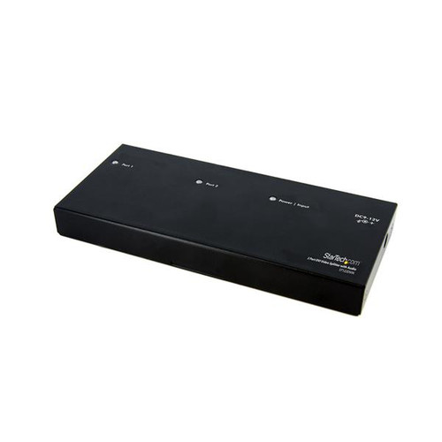 StarTech Signal Splitter - Aluminium - Black - TAA Compliant - 1920 x 1200 - 10 m Maximum Operating Distance - Audio Line In - Audio Line Out - DVI In - DVI Out