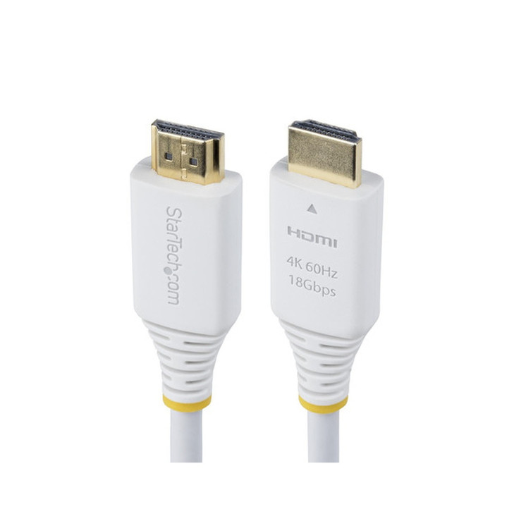 StarTech 10ft (3m) Premium Certified High Speed HDMI Cable, 4K 60Hz/1440p 144Hz, 18Gbps, UHD HDMI 2.0 Cord, TPE Jacket, White