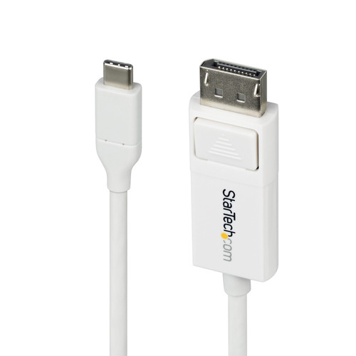 StarTech 6ft (2m) USB-C to DisplayPort 1.2 Cable, Bidirectional, 4K 60Hz White Video Adapter for Apple MacBook Pro/ Air M1 M2 M3 M4