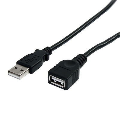StarTech 3 ft Black USB 2.0 Extension Cable A to A - M/F - Cable for Peripheral Device, PC, MAC, Printer - First End: 1 x 4-pin USB 2.0 Type A - Male - Second End: 1 x 4-pin USB 2.0 Type A - Female