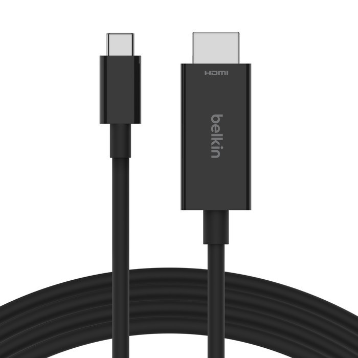 Belkin Connect 2 m HDMI/USB-C A/V Cable - Cable for Chromebook, MacBook, Projector, Mobile Device, ... - First End: 1 x HDMI 2.1 Digital Audio/Video - Male - Second End: 1 x USB Type C - Male - 48 Gbit/s - Supports up to7680 x 4320 - Black