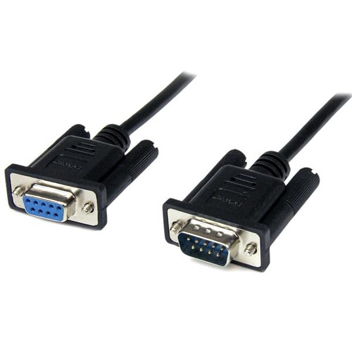 StarTech 1m Black DB9 RS232 Serial Null Modem Cable F/M - Cable for Modem - First End: 1 x 9-pin DB-9 RS-232 Serial - Male - Second End: 1 x 9-pin DB-9 RS-232 Serial - Female - Shielding - 28 AWG - Black