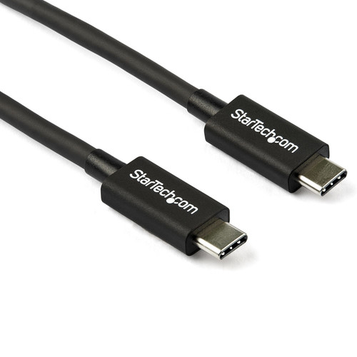 StarTech 2.6ft (80cm) Thunderbolt 3 Cable, 40Gbps, 100W PD, 4K/5K Video, Thunderbolt-Certified, Compatible w/ TB4/USB 3.2/DisplayPort - 2.6ft (80cm) Passive Thunderbolt 3 cable - Delivers consistent 40 Gbps performance - Compatible with TB4, USB4/USB-C - 5K 60Hz; 100W PD; PCIe 3.0; Black - Thunderbolt Certified