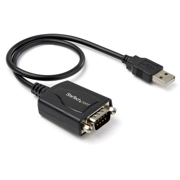 StarTech 1ft (30cm) 1-Port Professional USB to Serial Adapter Cable with COM Retention, USB to RS232 Adapter - TAA - Does not support macOS, ChromeOS, Linux