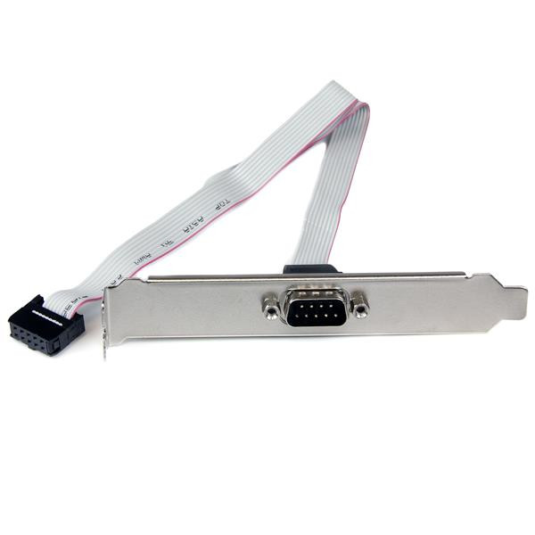 StarTech 9-pin Serial to 10-pin Header Slot Plate - Serial panel - DB-9 (M) - 10 pin IDC (F) - 41 cm - Cable for Motherboard, PC - First End: 1 x 9-pin DB-9 Serial - Male - Second End: 1 x 10-pin IDC Serial - Female - Grey
