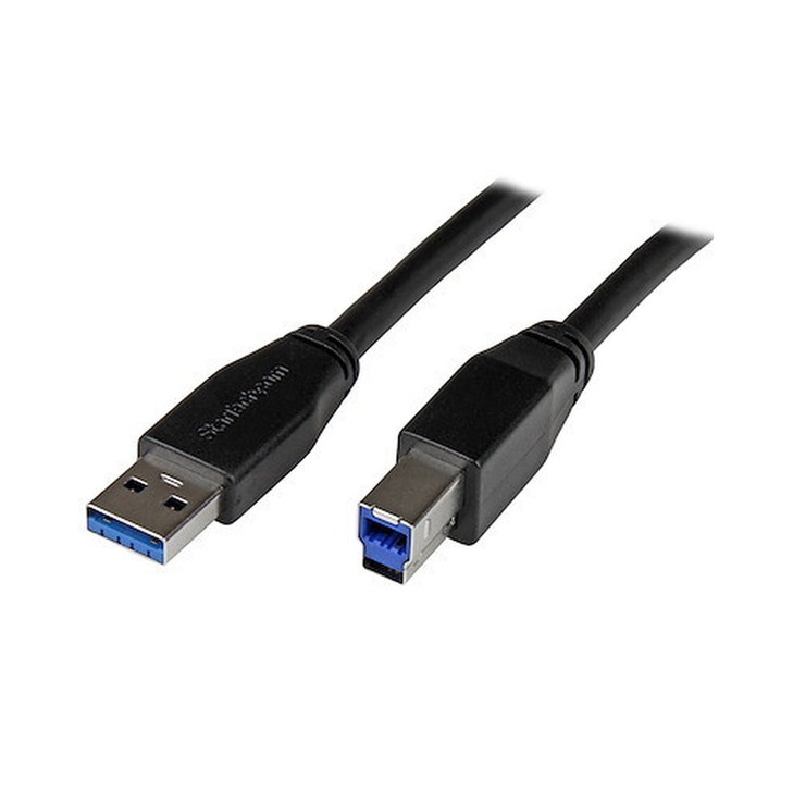StarTech 10m 30 ft Active USB 3.0 USB-A to USB-B Cable - M/M - USB A to B Cable - USB 3.1 Gen 1 (5 Gbps) - Cable for Hard Drive, Docking Station, Video Device, Portable Hard Drive