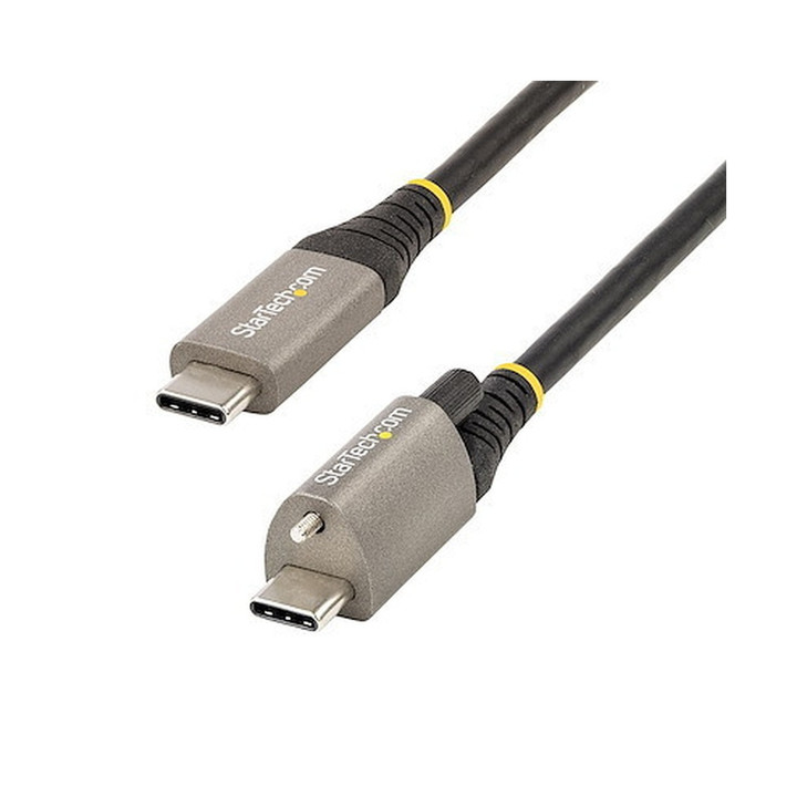 StarTech 3ft 1m Top Single Screw Locking USB C Cable 10Gbps, USB 3.1 Type-C Cable, 5A/100W PD, DP Alt Mode, USB-C to C Cord