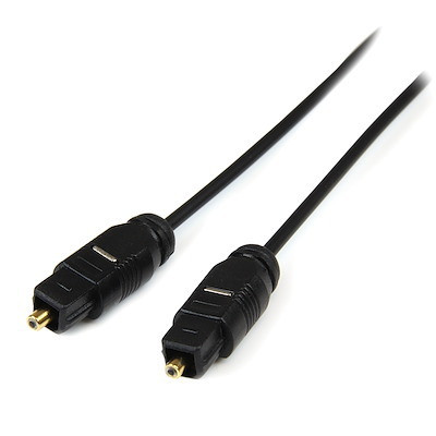 StarTech 15 ft Thin Toslink Digital Optical SPDIF Audio Cable - Cable for Audio Device, Satellite Receiver, Speaker, PC, Home Theater System, MiniDisc Player, CD Player, DVD Player, Speaker