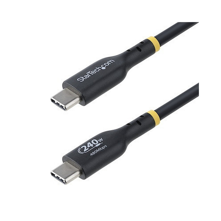 StarTech 3.3ft (1m) USB-C Charging Cable, Charge & Sync, 240W (5A) PD EPR, USB 2.0 Laptop Charger Cable, USB-IF Certified, TPE Jacket