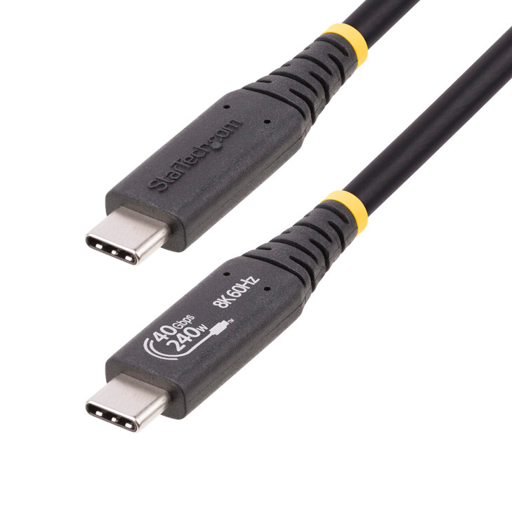 StarTech 1m (3.3ft) USB4 Cable, USB-IF Certified USB-C Cable, 40 Gbps, 240W PD 3.1, 8K 60Hz, Compatible w/Thunderbolt/USB 3.2 Ports