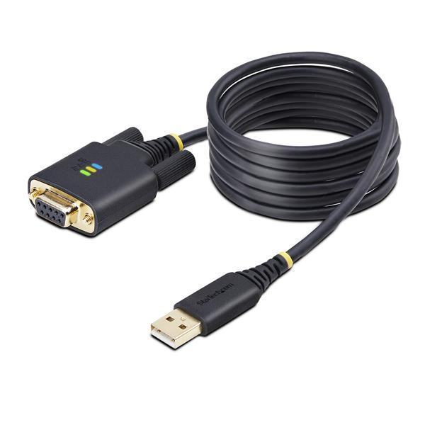 StarTech 6.6ft/2m USB to Null Modem Serial Adapter Cable, COM Retention, FTDI, RS232, Changeable DB9 Screws/Nuts, Windows/macOS/Linux