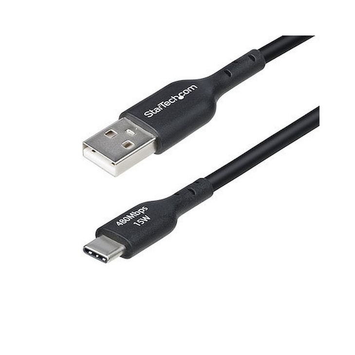 StarTech 3m (9.8ft) USB-A to USB-C Charging Cable, Charge & Sync, 3A, USB 2.0, TPE Jacket - Black USB Charging Cord