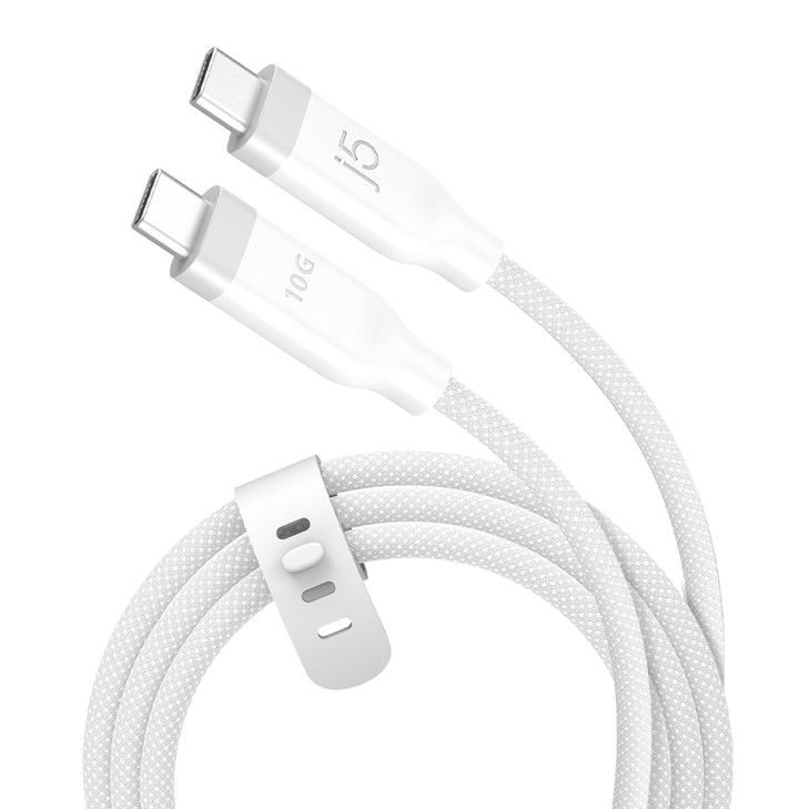 j5create JUCX19L12W 1.19 m USB-C A/V/Power/Data Transfer Cable - 1 - Cable for Phone, Tablet, Notebook, iPhone - First End: 1 x USB 3.2 Type C - Male - Second End: 1 x USB 3.2 Type C - Male