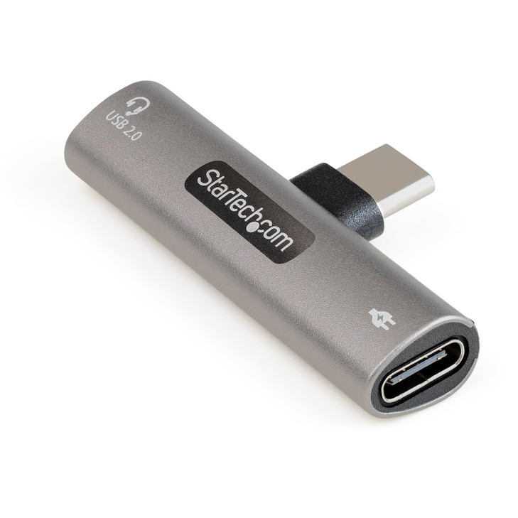 StarTech USB C Audio & Charge Adapter, USB-C Audio Adapter, USB C Audio Headset Port and USB Type-C PD Charger, For USB-C Phone/Tablet - 1 x 24-pin USB Type C USB 2.0 Powered USB Male