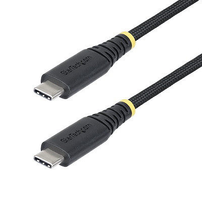 StarTech 2m (6.6ft) USB-C Charging Cable, 240W PD EPR, Dual-Layer Silicone/Braided Jacket, Rugged USB 2.0 Laptop Charge Cord, USB-IF