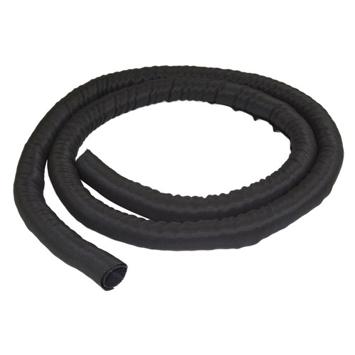 2m (6.5') Cable Management Sleeve - Flexible Coiled Cable Wrap - 1.0-1.5" dia. Expandable Sleeve - Polyester Cord Manager/Protector/Concealer - Black Trimmable Cable Organizer (WKSTNCM)