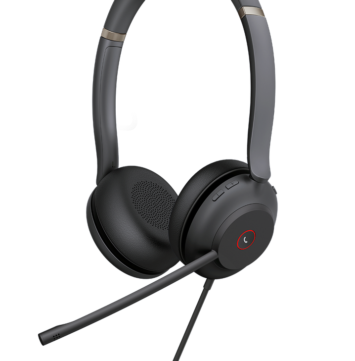 YEALINK WIRED (UH37) MS STEREO HEADSET NOISE CANCELLING MIC LEATHER USB-C C TO A ADAPTOR
