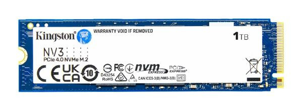 Kingston SNV3S NV3 1TB PCle 4.0x4 NVMe M.2 2280 SSD 6000/4000MB/s 3D HAND compaitible Notebook and SFF 5Y Limited