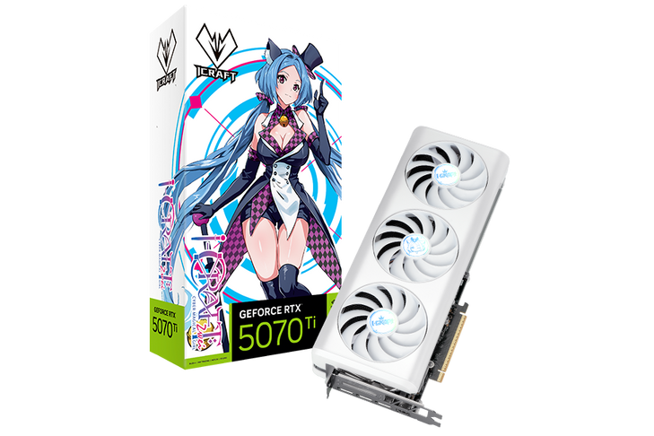 MAXUN, RTX5070Ti, iCraft AIGA, 2295Mhz, 16GB GDDR7, 3xDP, 1xHDMI, 3xFans, 750W, 3 Years Warranty
