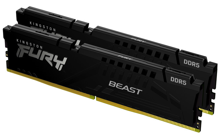 FURY Beast Black, DDR5, 16GB Kit (8GB X 2), 6000MHz, 288 Pin, DIMM, CL 36-38-38, 1.35V, Limited Lifetime Warranty