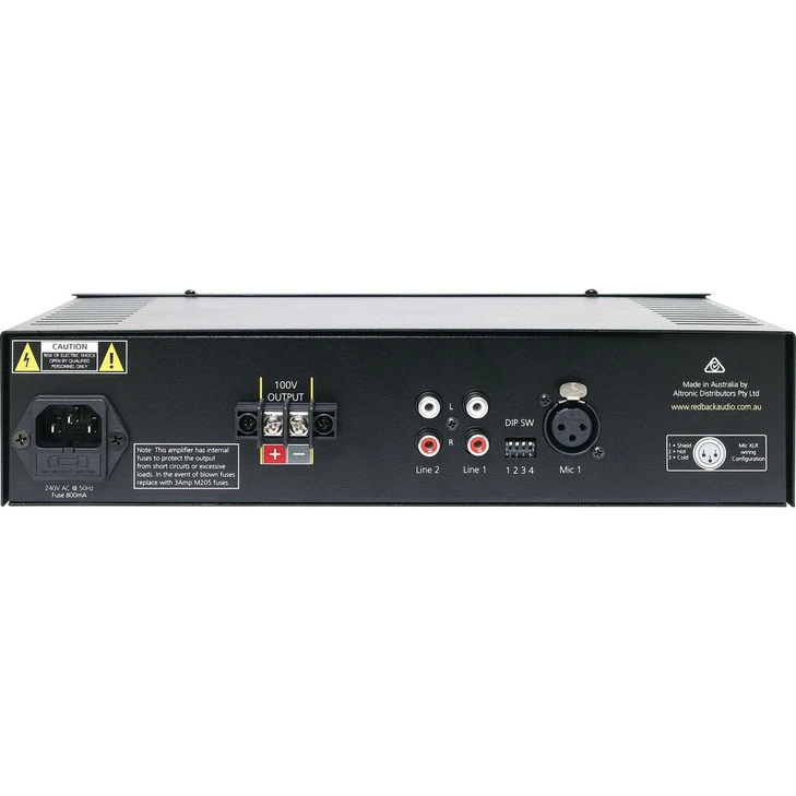 Redback 30W 2 Input 100V Public Address (PA) Amplifier
