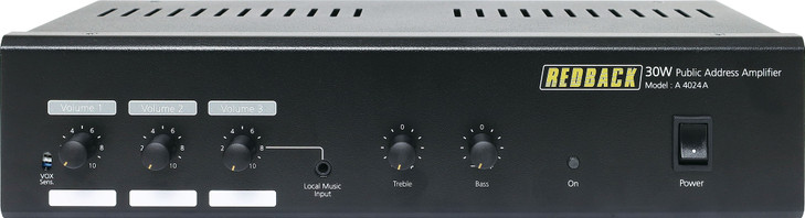 Redback 30W 3 Input 100V Public Address (PA) Amplifier
