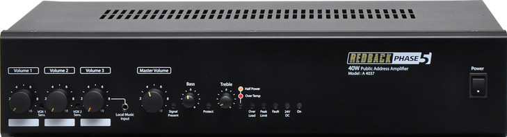 Redback Phase5 40 Watt 100V Public Address Amplifier