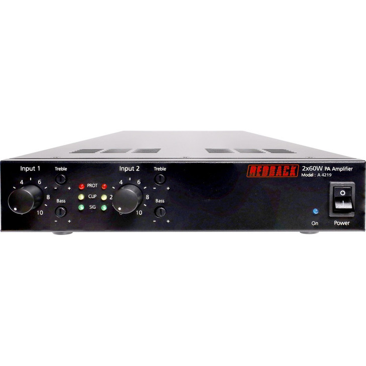 Redback 2 x 60W Public Address (PA) Zone Amplifier