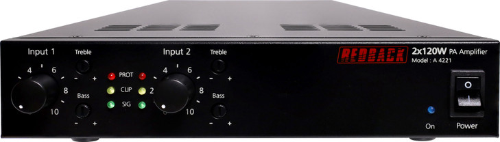 Redback 2 x 120W Public Address (PA) Zone Amplifier