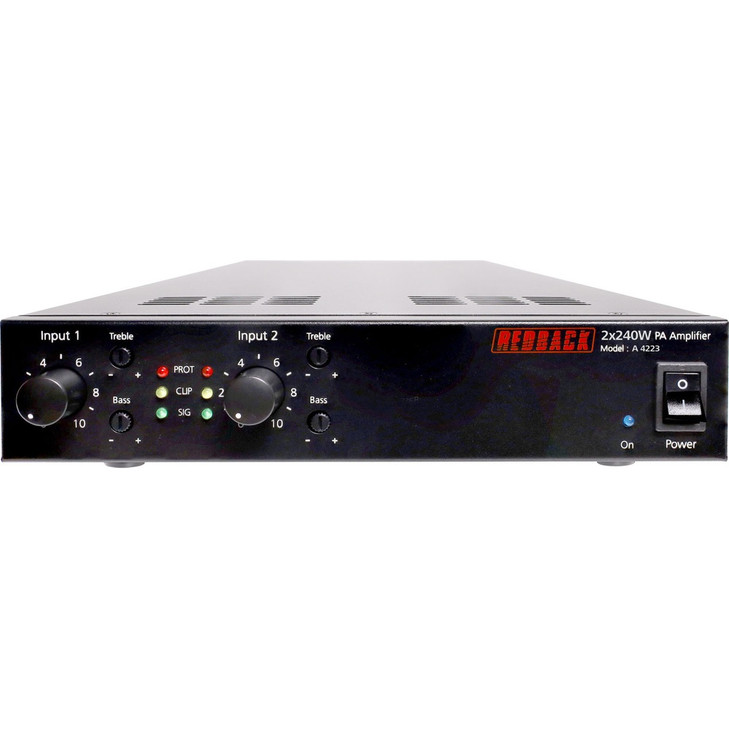 Redback 2 x 240W Public Address (PA) Zone Amplifier