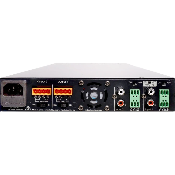 Redback 2 x 240W Public Address (PA) Zone Amplifier