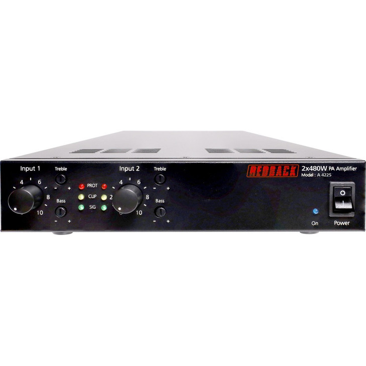 Redback 2 x 480W Public Address (PA) Zone Amplifier
