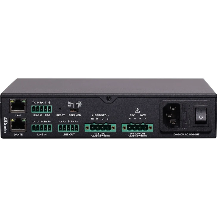 Redback 150W 100V/Stereo Public Address (PA) Dante Amplifier
