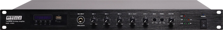 Redback Compact 100V Class D Bluetooth PA Mixer Amplifier 240W