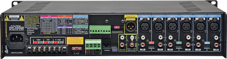 Redback Phase5 Public Address (PA) Mixer Amplifier 125W 6 Input