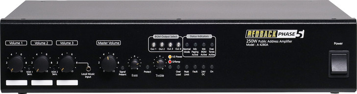 Redback Public Address (PA) Mixer Amplifier 250W 100V 4 Zone