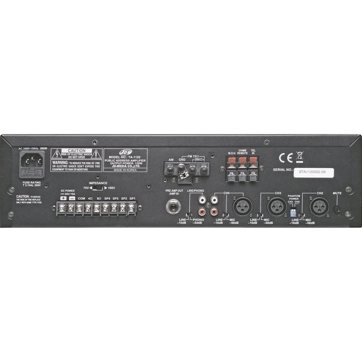 JDM Audio PA Mixer Amplifier 4 Zone 60W