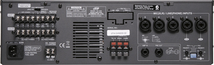 JDM Audio PA Mixer Amplifier 4 Zone 240W
