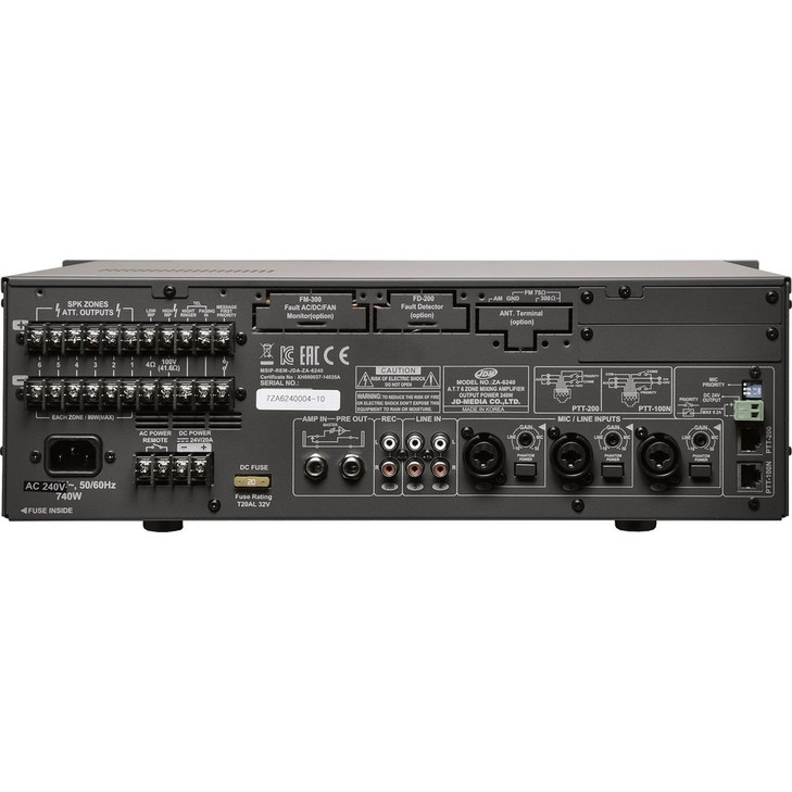 JDM Audio PA Mixer Amplifier 6 Zone 480W With Attenuators