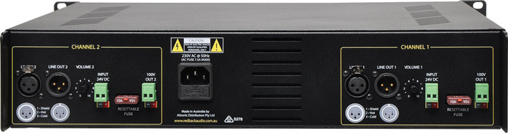 Redback Phase5 Boost Public Address (PA) 2x125W Amplifier