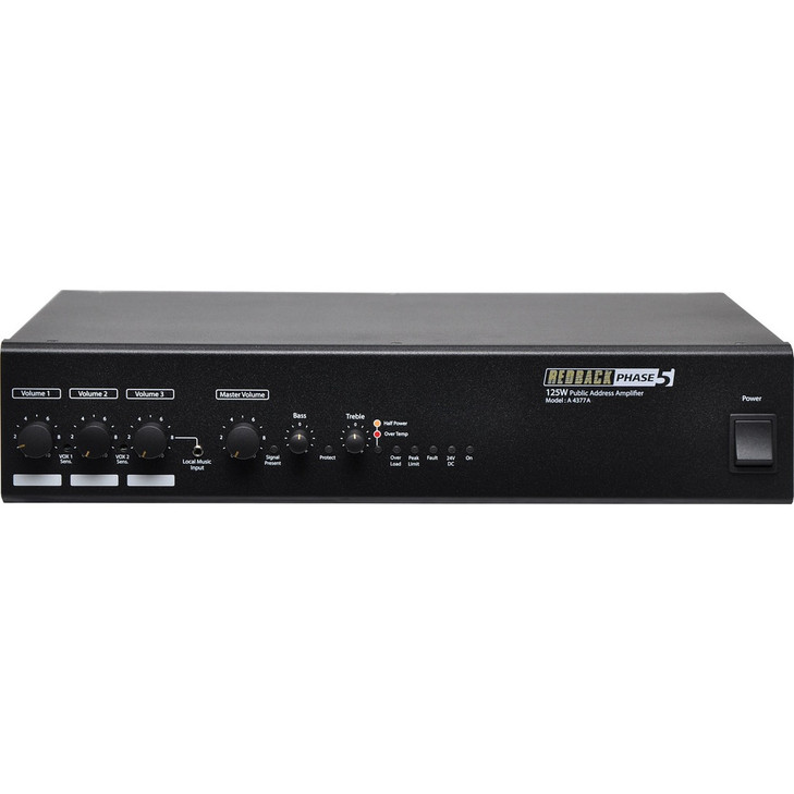 Redback Public Address Amplifier (PA) 125W 3 Input