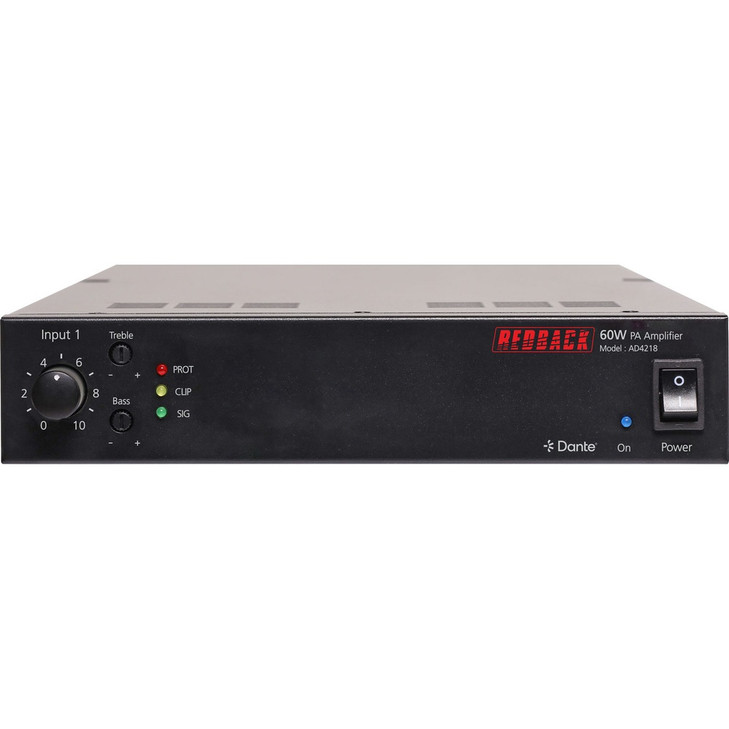 Redback 60W Public Address (PA) Dante Zone Amplifier