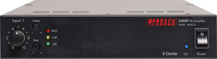 Redback 240W Public Address (PA) Dante Zone Amplifier