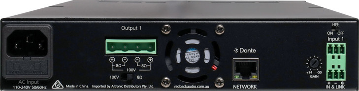 Redback 480W Public Address (PA) Dante Zone Amplifier
