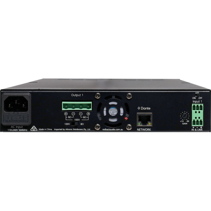 Redback 480W Public Address (PA) Dante Zone Amplifier
