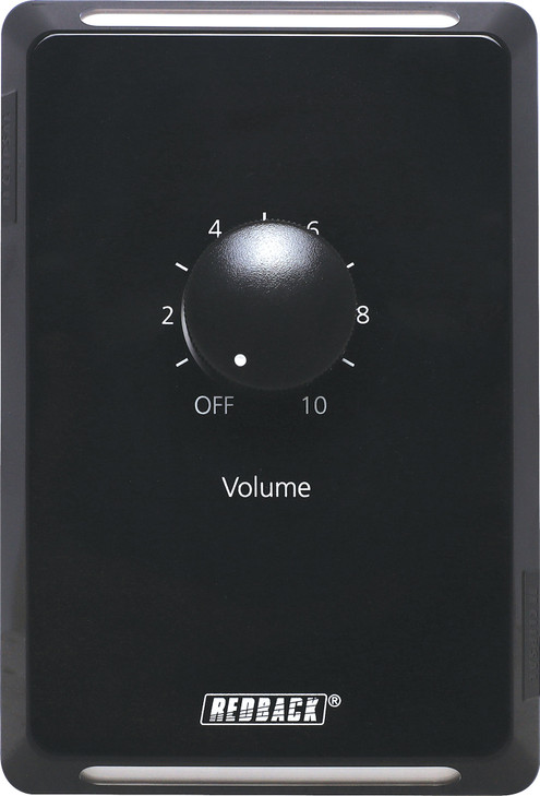 Redback Volume Control 10W 100V Line Clipsal Pro - Vertical Black